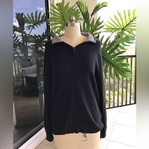 J. Crew Black Sweater with Gray Trim